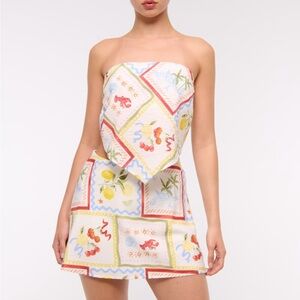 Abercrombie & Fitch White Skirt with Colorful Accents